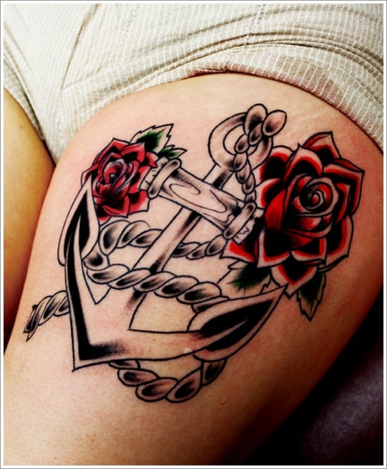 Thigh Tattoo Anchor