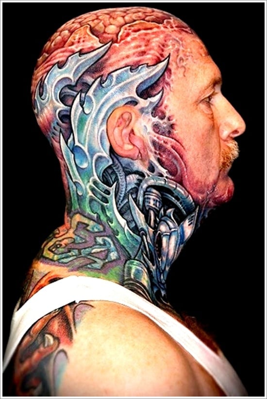 Biomechanical Drawing Tattoo Designs