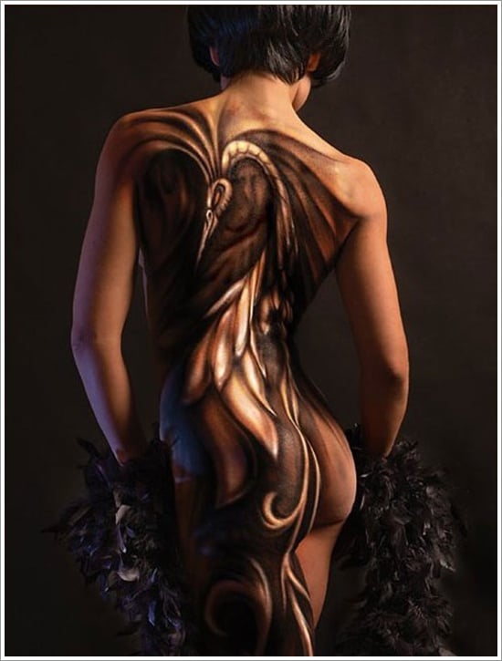 A homogeneous tattoo design full cover this sexy body