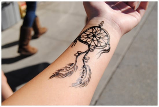Simple Dream Catcher Tattoo On Wrist