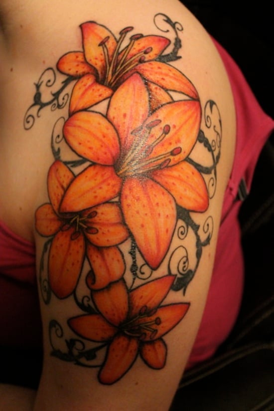 25 Amazing Tiger lily Tattoo Designs