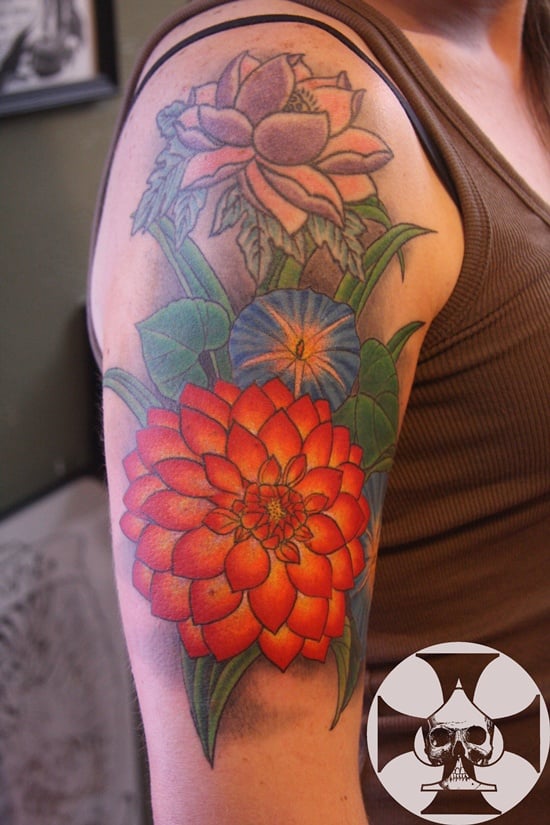 Morning Glory flower tattoo (10)