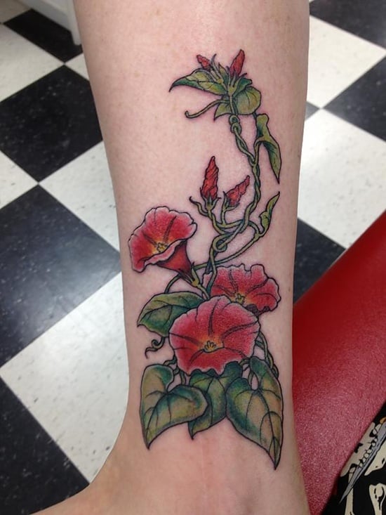 morning glory flower tattoo (15)