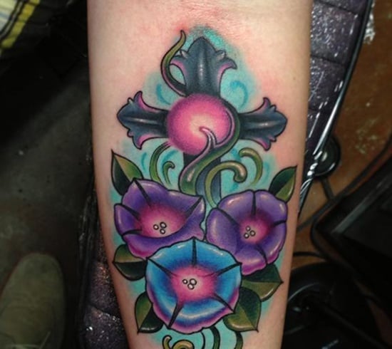 Morning Glory flower tattoo (13)