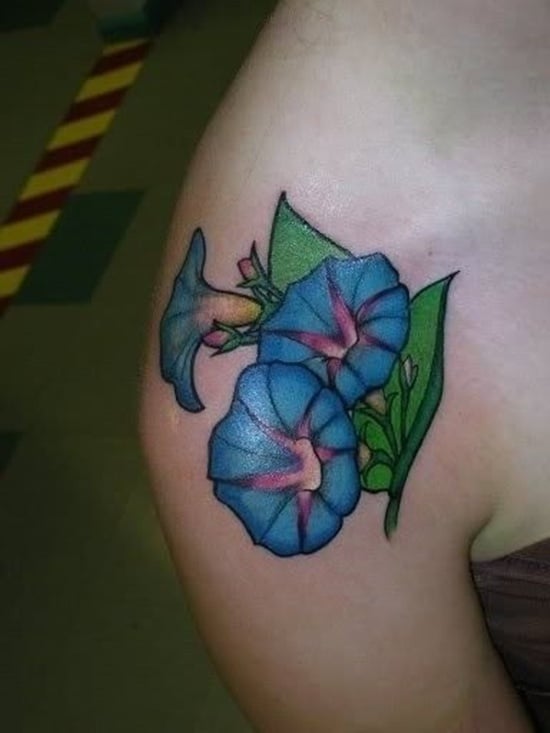 morning glory flower tattoo (9)