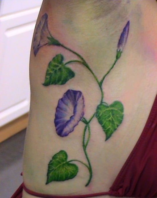 Morning Glory flower tattoo (1)