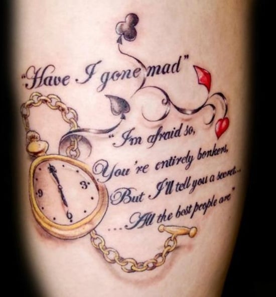 30 Alice in Wonderland Tattoo designs with meaning!