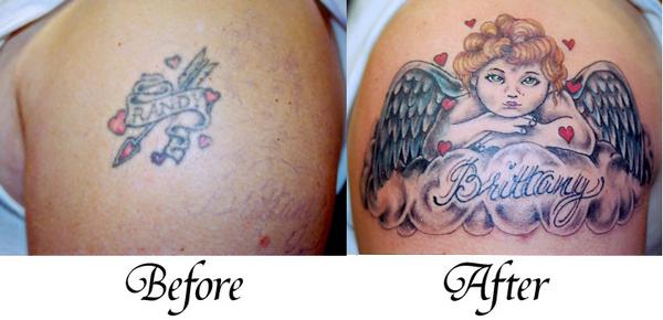 Angel Cover Up tattoo