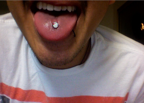 Hello Kitty Tongue Piercing for Men