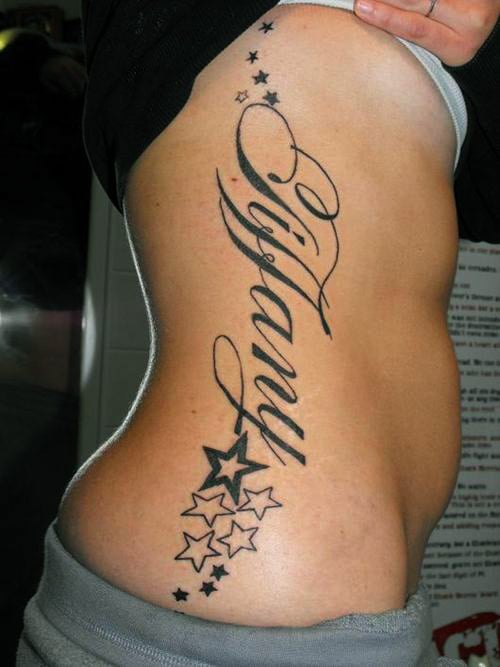 Name Tattoo Ideas-for-Women-on ribs