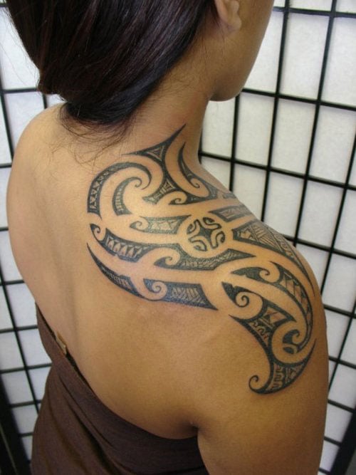 Tribal Shoulder Tattoo For Women