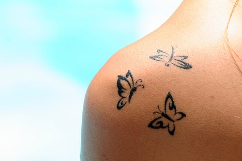 Butterfly Tattoo On Shoulder For Girls