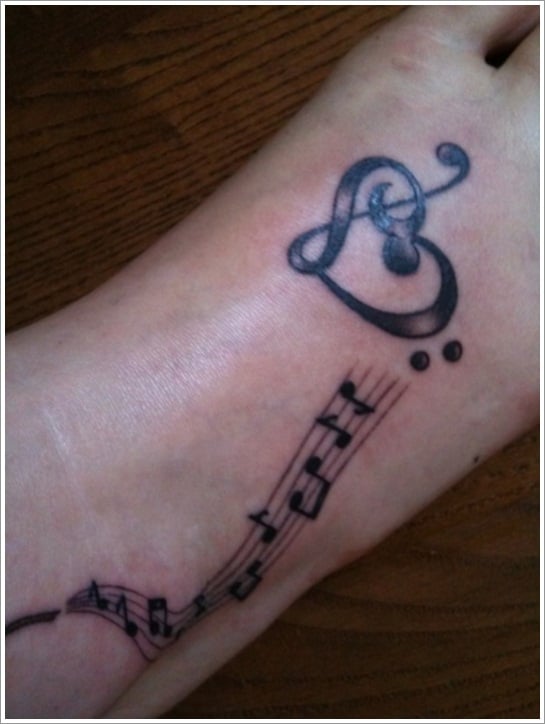  music tattoo design-for-Wrist 