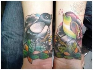 graceful old-school tattoo on wrist