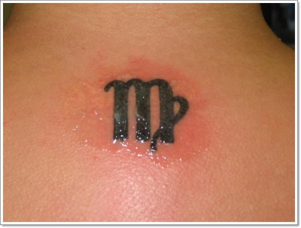  Upper Back Virgo Zodiac Tattoo 