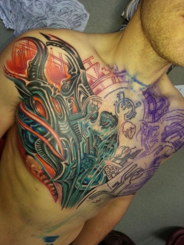  Chest Tattoo Designs for Men7 