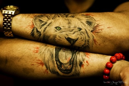  awesome Lion Tattoo on Arm 