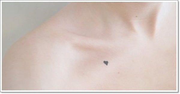 collarbone tattoo heart