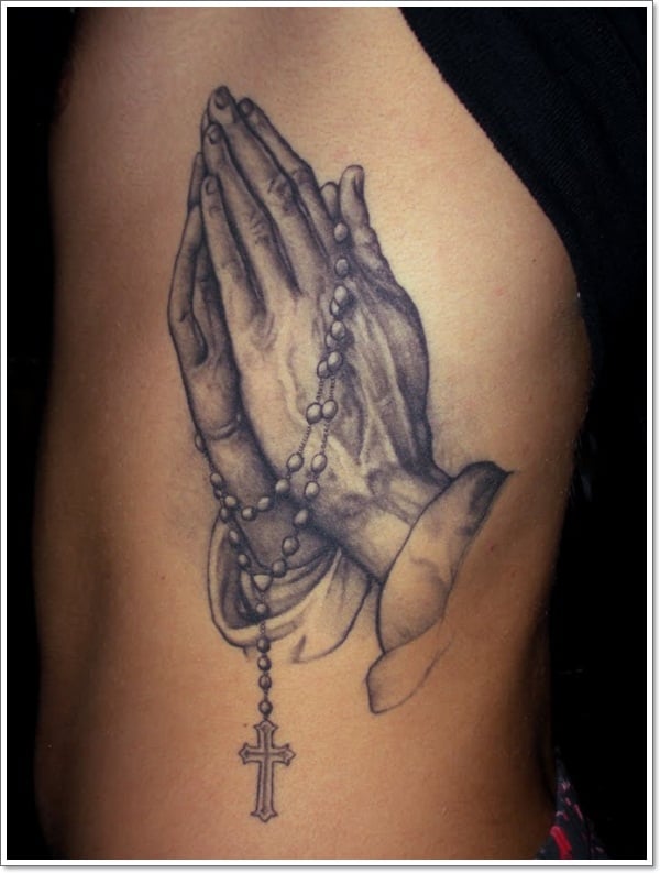  Praying Hands Side-Tattoo 