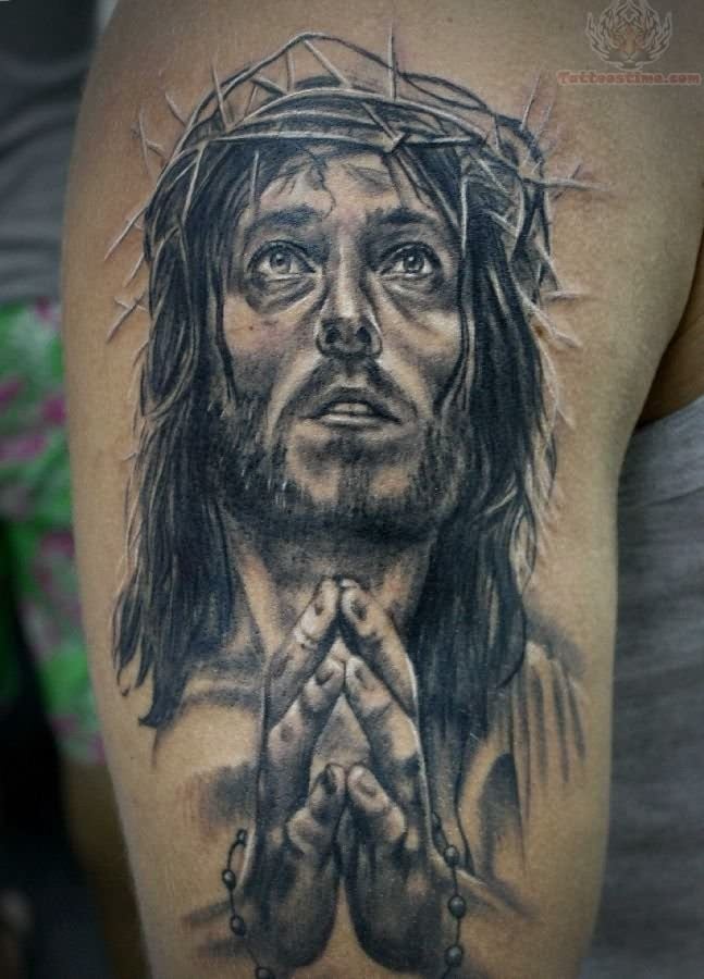  jesus-praying-hands tattoo 