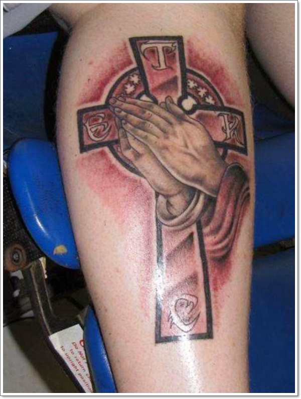  praying-hands-cross tattoo 