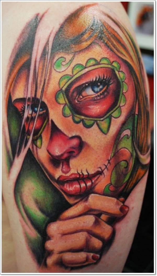 40 Bloodcurdling Day of the Dead Tattoos