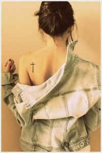 small cross tattoo for Girls