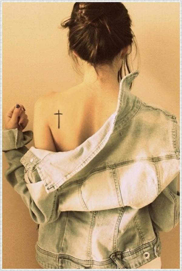  small cross tattoo for Girls 