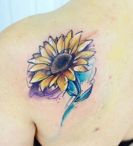 Sunflower Tattoo Drawing Outline