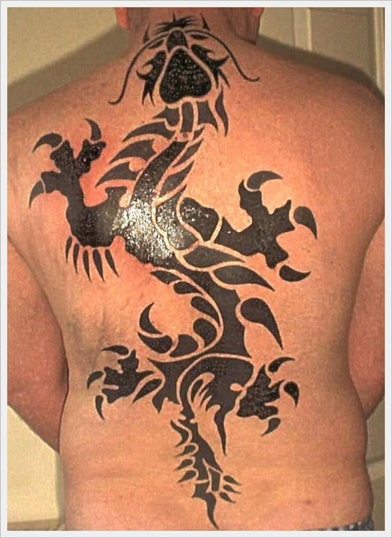 Tribal back tattoo design, idea 33