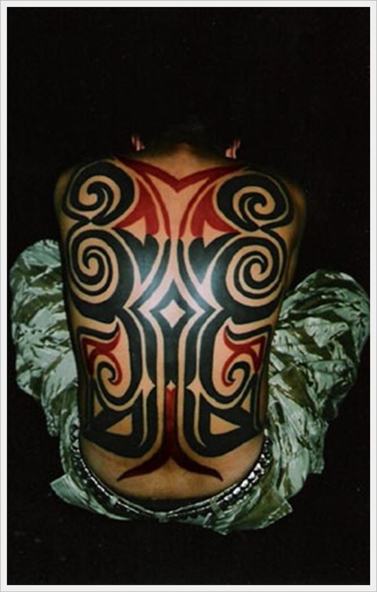 Tribal back tattoo design, idea 36