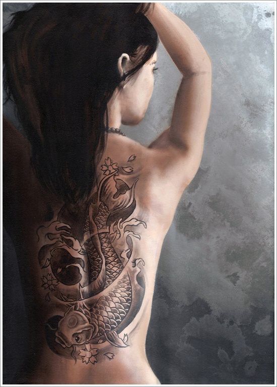 Koi fish tattoo design, idea 2