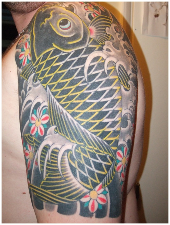 Koi fish tattoo design, idea 27