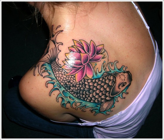 Koi fish tattoo design, idea 6