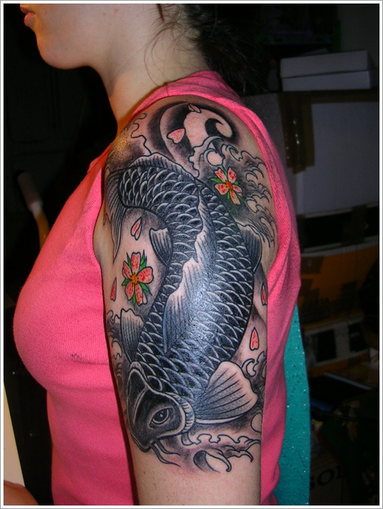 Koi fish tattoo design, idea 23