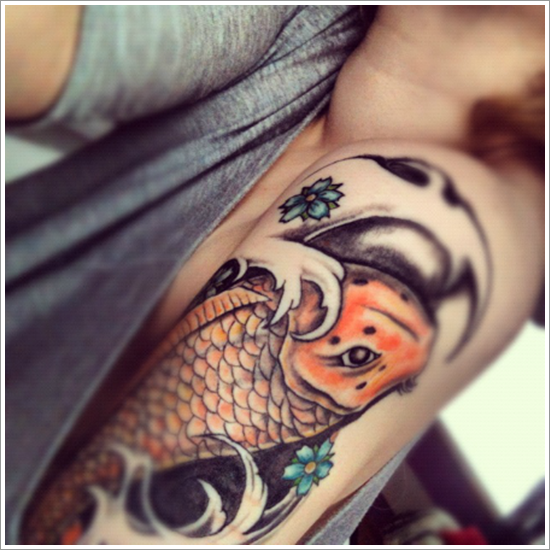 Koi fish tattoo design, idea 7