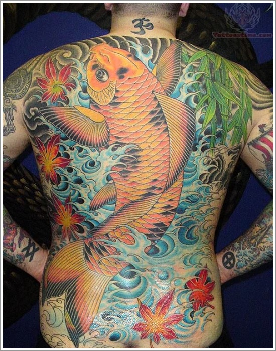 Koi fish tattoo design, idea 12