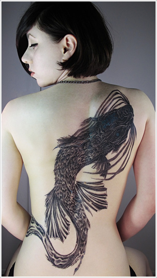 Koi fish tattoo design, idea 16
