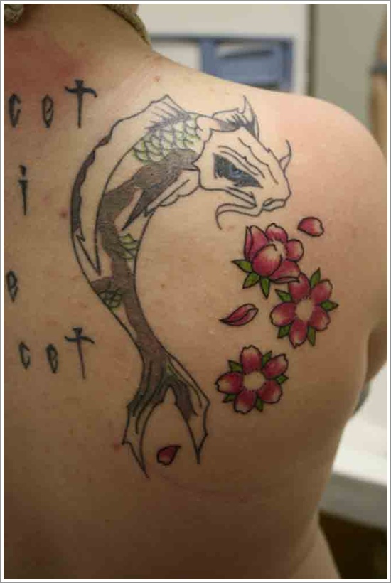 Koi fish tattoo design, idea 8
