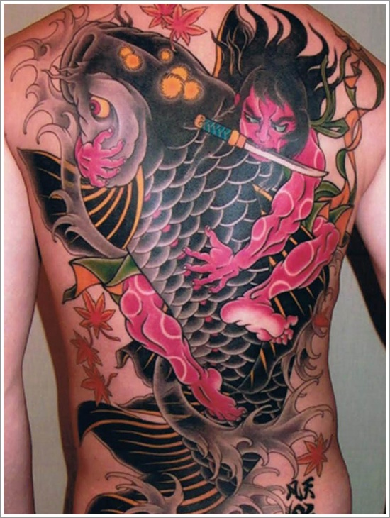 Koi fish tattoo design, idea 31