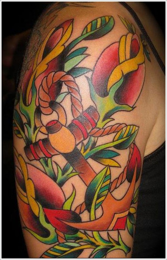 Leaf tattoo design, idea 13