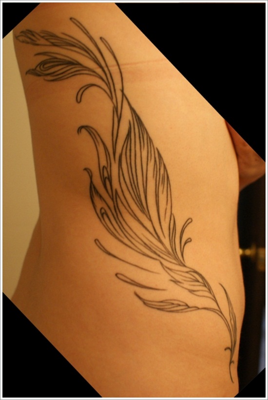 Leaf tattoo design, idea 2