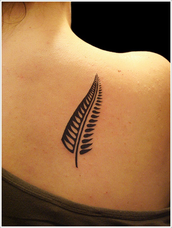 Leaf tattoo design, idea 6