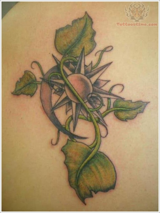 Leaf tattoo design, idea 24