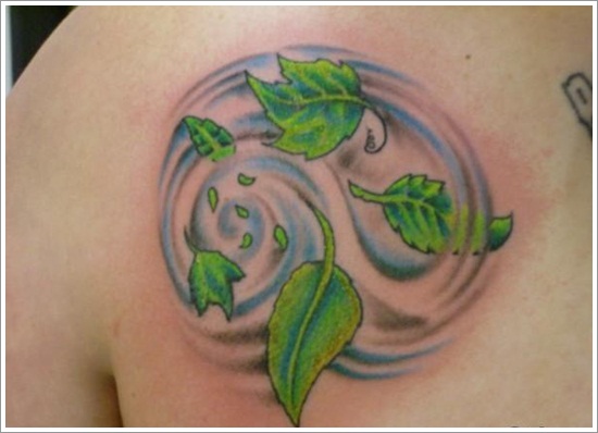Leaf tattoo design, idea 25