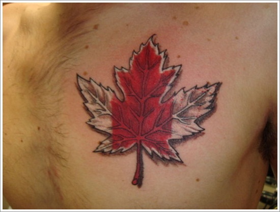 Leaf tattoo design, idea 11