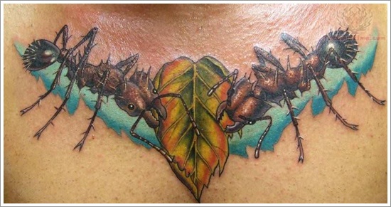 Leaf tattoo design, idea 26