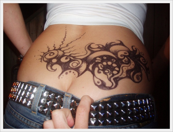 Sexy lower back tattoos for girls design, idea 22