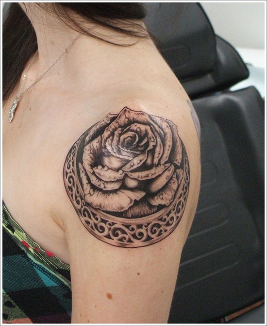 Rose tattoo design, idea 46