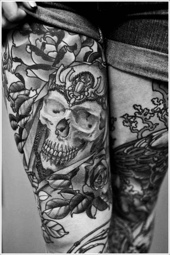 Thigh tattoos design, idea 99
